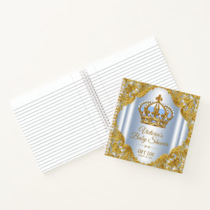 Baby Blauw Goud Prince Baby shower Gift Notitieboe Notitieboek