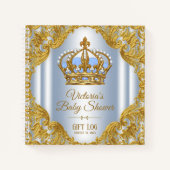 Baby Blauw Goud Prince Baby shower Gift Notitieboe Notitieboek (Voorkant)
