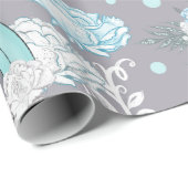 BABY BLAUW & GRIJS BABY ITEMS REGENBOGEN STERREN CADEAUPAPIER (Rol Hoek)