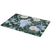 Baby Blauw Ivoor Witte Rozen Bloemen Groen Custom Snijplank (Hoek)