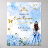 Baby Blauw Jurk Prinses Quinceañera Party Poster (Voorkant)