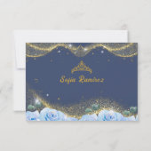 Baby Blauw Jurk Tiara Prinses Quinceañera Save The Date (Achterkant)