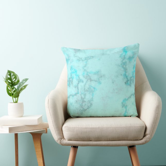 Baby Blauw Marmer Kussen (Stoel)