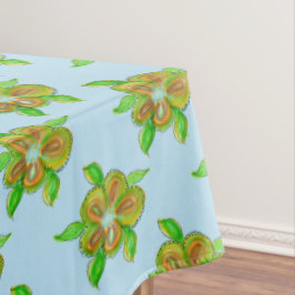 Baby blauw met groen tafelkleed