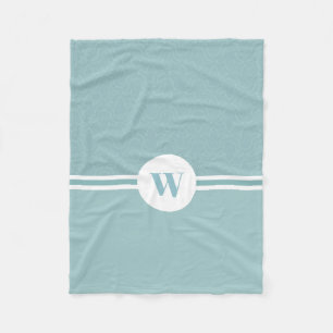 Baby blauw moderne strepen aangepaste monogram kin fleece deken