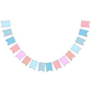 Baby Blauw naar Snoep Floss Roze Gradient Vlaggetjes