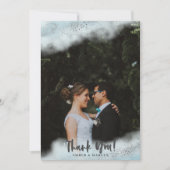 Baby Blauw Ombre Zilveren bruiloft Bedankkaart (Voorkant)