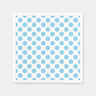 Baby Blauw op wit groot formaat Polka Dots Paper Servet