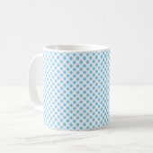Baby Blauw op Wit Klein Grootte Polka Dots Patroon Koffiemok (Voorkant links)