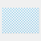Baby Blauw op Wit Verschillende Maten Polka Dots Inpakpapier Vel (Voorkant 2)