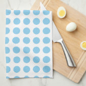 Baby Blauw op Witte Grote Grootte Horiz. Polka Dot Theedoek (Quarter Fold)