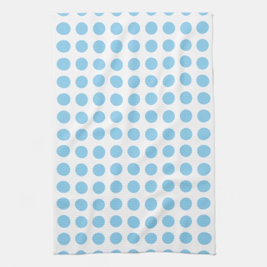 Baby Blauw op Witte Grote Grootte Horiz. Polka Dot Theedoek (Verticaal)
