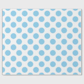 Baby Blauw op Witte Grote Grootte Polka Dots Cadeaupapier (Vlak)