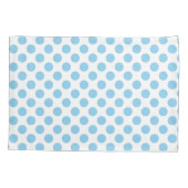 Baby Blauw op Witte Grote Grootte Polka Dots Kussensloop (Achterkant)