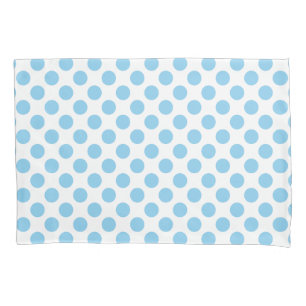 Baby Blauw op Witte Grote Grootte Polka Dots Kussensloop