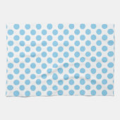 Baby Blauw op Witte Grote Grootte Polka Dots Theedoek (Horizontaal)