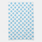 Baby Blauw op Witte Grote Grootte Polka Dots Theedoek (Verticaal)