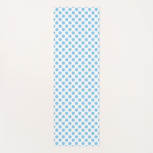Baby Blauw op Witte Grote Grootte Polka Dots Yogamat (Voorkant)