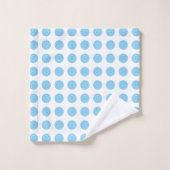 Baby Blauw op Witte Grote Horizontale Polka Dots Bad Handdoek (Wasdoekje)