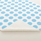 Baby Blauw op Witte Grote Horizontale Polka Dots Sherpa Deken (3/4)