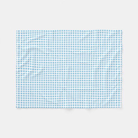 Baby Blauw op Witte Kleine Horizontale Polka Dots Fleece Deken (Voorkant (Horizontaal))