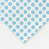 Baby Blauw op Witte Kleine Horizontale Polka Dots Fleece Deken (Hoek)