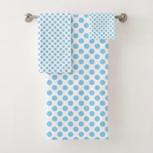 Baby Blauw op Witte Middelgrote Grootte Polka Dots Bad Handdoek
