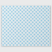 Baby Blauw op Witte Middelgrote Grootte Polka Dots Cadeaupapier (Vlak)