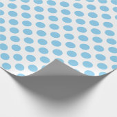 Baby Blauw op Witte Middelgrote Grootte Polka Dots Cadeaupapier (Hoek)