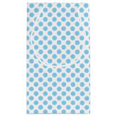 Baby Blauw op Witte Middelgrote Grootte Polka Dots Klein Cadeauzakje (Achterkant)