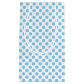 Baby Blauw op Witte Middelgrote Grootte Polka Dots Klein Cadeauzakje (Voorkant)