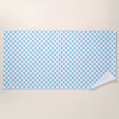Baby Blauw op Witte Middelgrote Grootte Polka Dots Strandlaken (Voorkant)