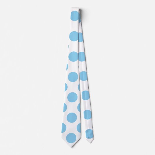 Baby Blauw op Witte Reuzengrootte Polka Dots Strop Stropdas (Voorkant)