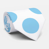 Baby Blauw op Witte Reuzengrootte Polka Dots Strop Stropdas (Opgerold)