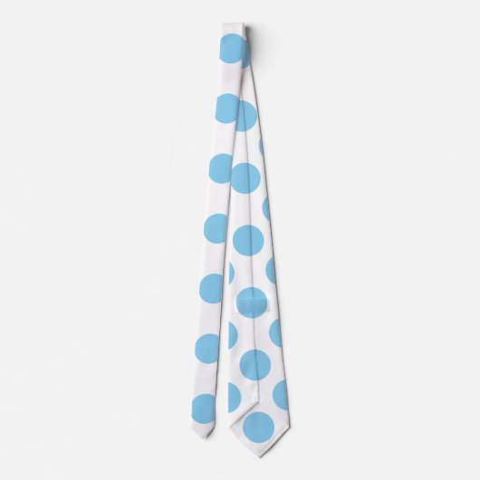Baby Blauw op Witte Reuzengrootte Polka Dots Strop Stropdas (Achterkant)