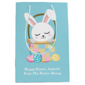 Baby Blauw Paashaas Schattige Custom Kinderbed Medium Cadeauzakje (Voorkant)