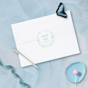 Baby blauw papel picado Bedankt Baby shower Ronde Sticker