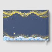 Baby Blauw Prinses Foto Gouden Folie Quinceañera Gastenboek (Achterkant)