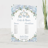Baby Blauw Prinses Quinceañera Orde van het Evenem Programma (Achterkant)
