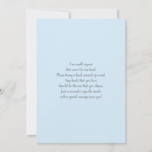 Baby Blauw Regenboog Baby shower Jongensuitnodigin Kaart (Achterkant)