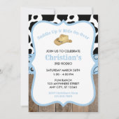 Baby Blauw Rodeo Wild West Cowboy Verjaardag Kaart (Voorkant)