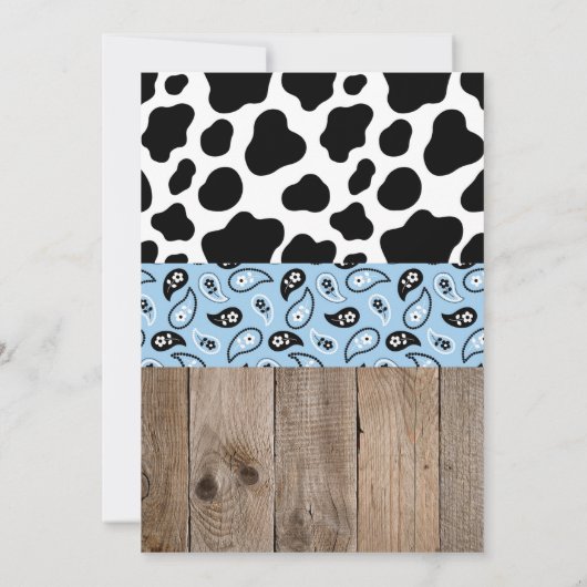 Baby Blauw Rodeo Wild West Cowboy Verjaardag Kaart (Achterkant)