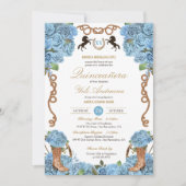 Baby Blauw Roos Western Charra Quinceañera Kaart (Voorkant)