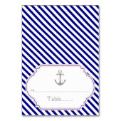 Baby blauw, roze nautische bruiloft escort kaart (Voorkant)