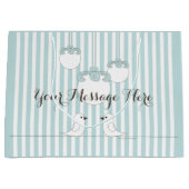 Baby Blauw Schattigee Vogels Kinderen Verjaardag / Groot Cadeauzakje (Voorkant)