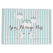 Baby Blauw Schattigee Vogels Kinderen Verjaardag / Groot Cadeauzakje (Achterkant)