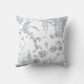 Baby Blauw Toile Konijnenkonijn Speeltuin Kussen (Achterkant)