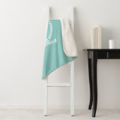 Baby blauw touw en anker monogram sherpa deken (In situ)