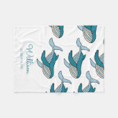 Baby Blauw walvispatroon Fleece Deken (Voorkant (Horizontaal))