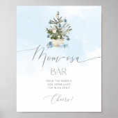 Baby blauw Winter Kerstboom moeder-osa bar Poster (Voorkant)